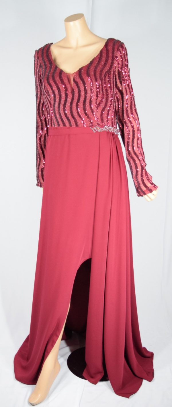فستان سهره عنابي